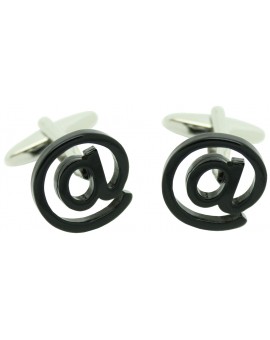 Black At Sign Cufflinks  2