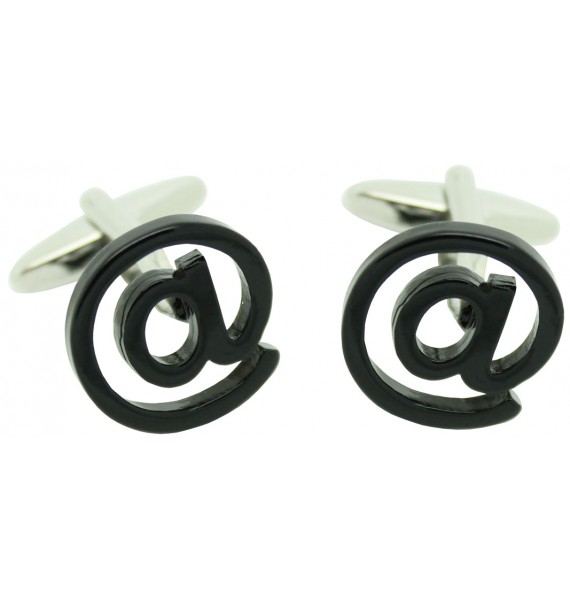 Black At Sign Cufflinks 