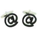 Black At Sign Cufflinks 