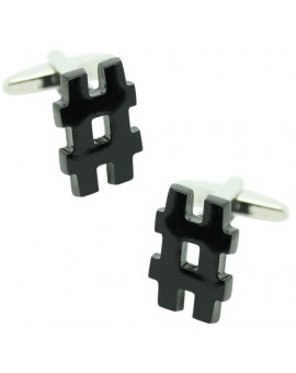 Black Octothorp Symbol Cufflinks 