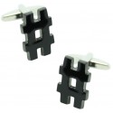 Black Octothorp Symbol Cufflinks 