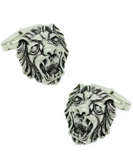 Gemelos Cabeza de León Plata 925