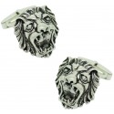 Gemelos Cabeza de León Plata 925