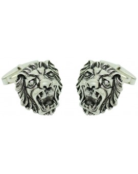 Sterling Silver Lion Head Cufflinks 2