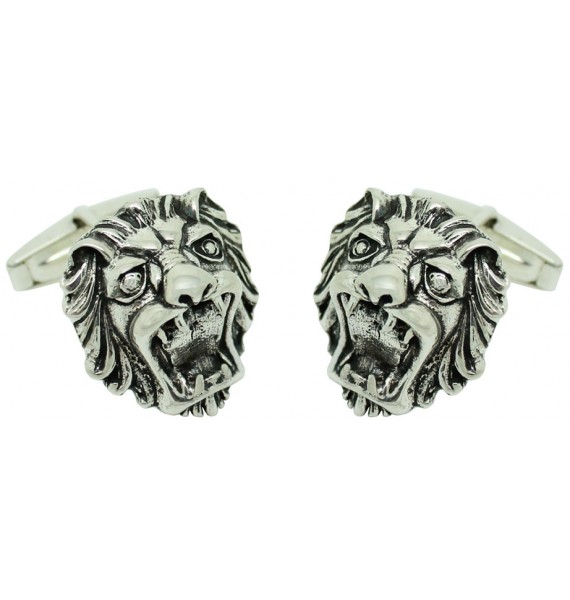 Gemelos Cabeza de León Plata 925
