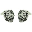 Sterling Silver Lion Head Cufflinks