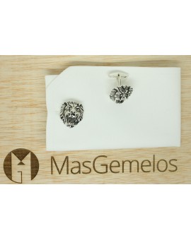 Gemelos Cabeza de León Plata 925