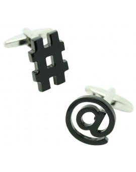 Black At and Octothorp Cufflinks 