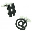 Black At and Octothorp Cufflinks 