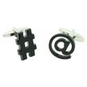 Black At and Octothorp Cufflinks 
