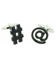Black At and Octothorp Cufflinks 