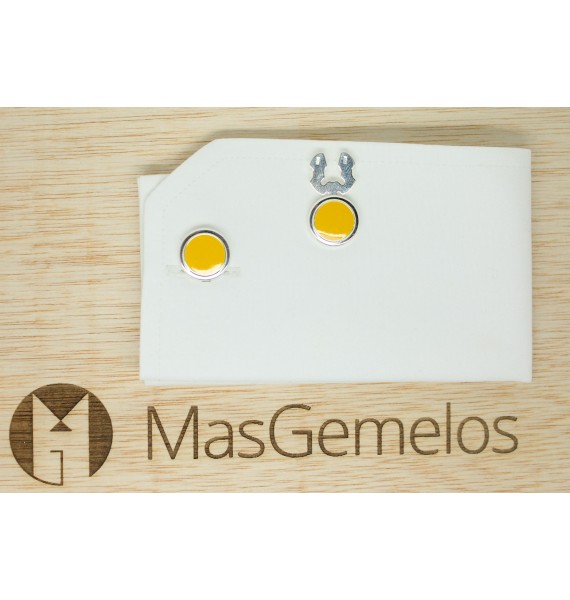 Cubrebotones Esmaltado Amarillo Plata 925