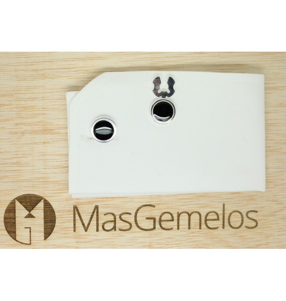 Cubrebotones Negro Esmaltado Plata 925