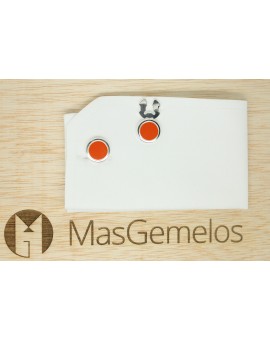 Sterling Silver Red Enamelled Button Covers  2