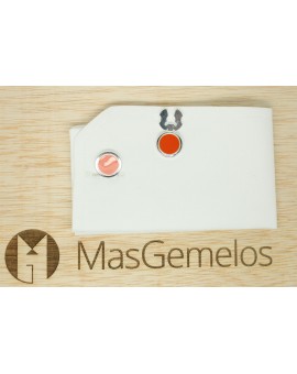 Cubrebotones Naranja Esmaltado Plata 925 2