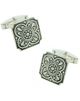 Gemelos personalizados azulejo plata