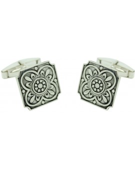 Gemelos personalizados azulejo plata