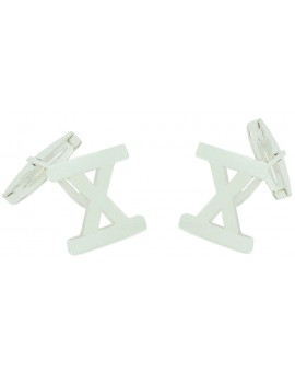 Gemelos de camisa simbolo romano X Plata 925