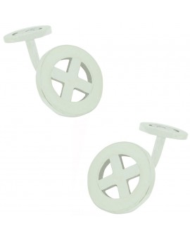 Gemelos para camisa simbolo X en plata ley 925
