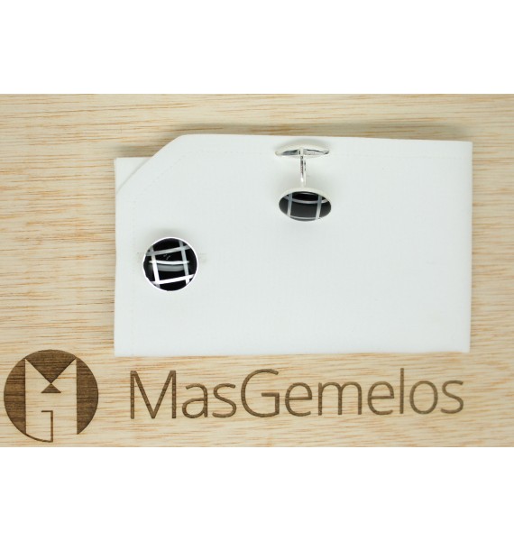 Sterling Silver Onyx Cufflinks