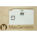 Gemelos camisa onix blanco negro plata 925