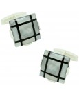 Sterling Silver White and Black Onyx Cufflinks