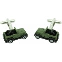 Gemelos Jeep verde willys para camisa