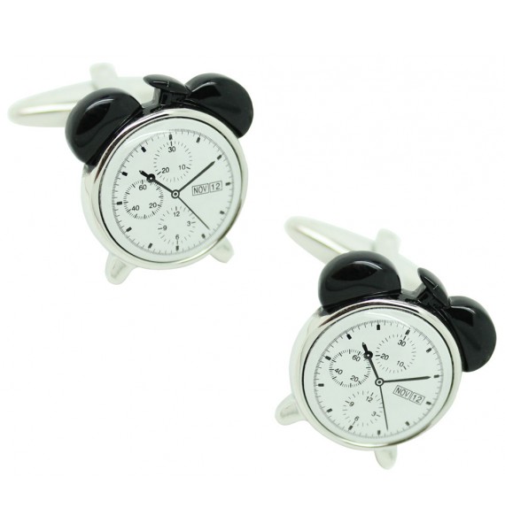 Alarm Clock black Cufflinks 