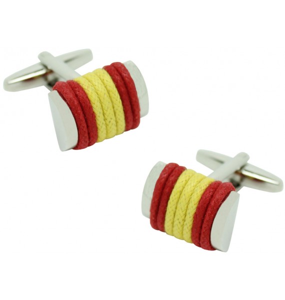 Spain Flag Rope Cufflinks 