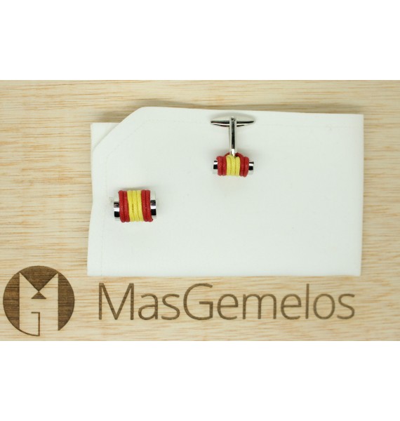 Spain Flag Rope Cufflinks 