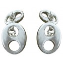 Sterling Silver Double Hawser Holes Cufflinks