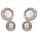 Gemelos camisa Botón Doble Plata 925