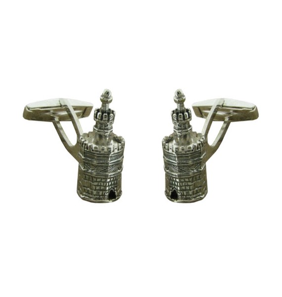 Sterling Silver Tower of Gold Cufflinks