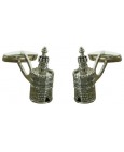 Sterling Silver Tower of Gold Cufflinks