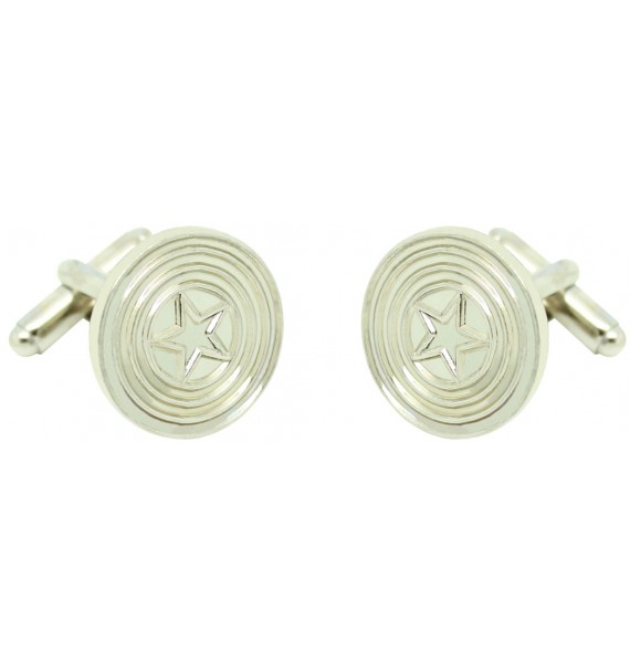 Silver Plated Captain America Shield Cufflinks 