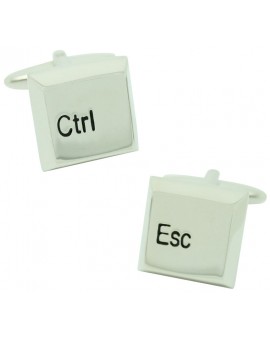 3D Silver Control and Escape Cufflinks 