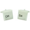 3D Silver Control and Escape Cufflinks 