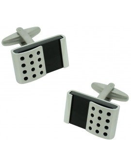 Gemelos para camisa Piedra de grafito plateado