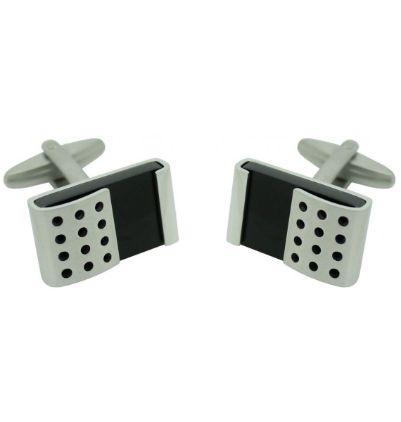 Gemelos para camisa Piedra de grafito plateado