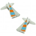Orange and Blue Sailboat Cufflinks 