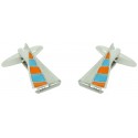 Orange and Blue Sailboat Cufflinks 