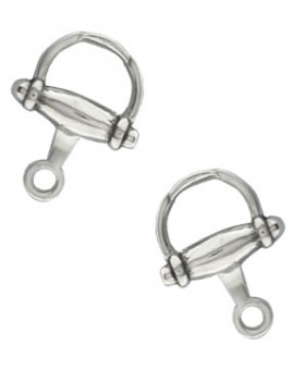 Gemelos Bocado Caballo pequeño Plata 925
