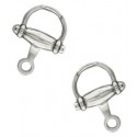 Gemelos Bocado Caballo pequeño Plata 925