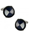 Sterling Silver Blue and White Cross Cufflinks