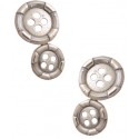 Gemelos Plata 925 Botón Doble 