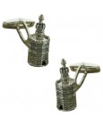 Sterling Silver Tower of Gold Cufflinks