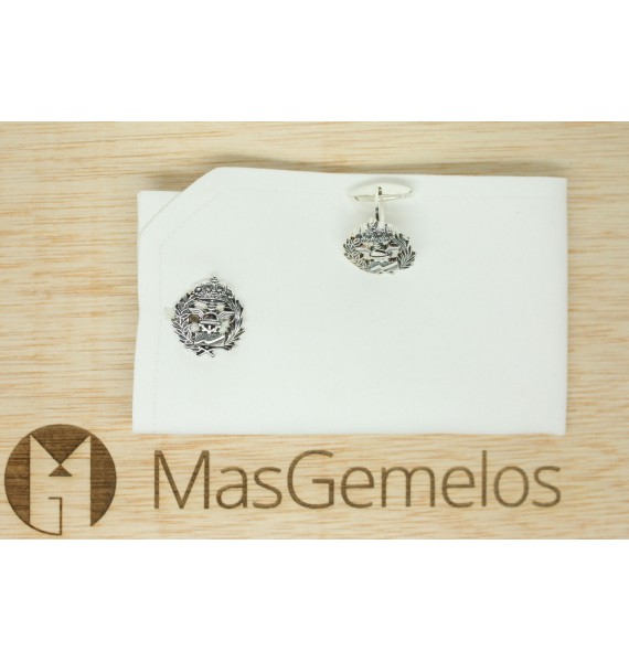 Gemelos personalizado escudo Plata 925 Empresariales