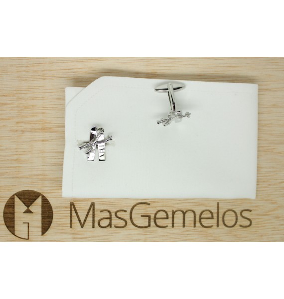 Skis Cufflinks 