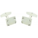 Sterling Silver Rectagle with Screws Cufflinks