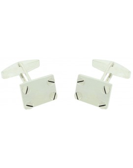 Gemelos Rectangular Tornillos Plata 925